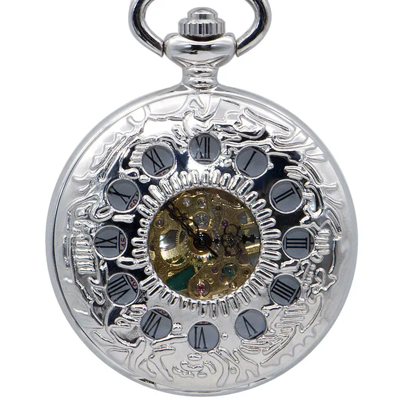 5pcs Fashion Silver 12 Hole Black Analog Roman Numeral Display Pocket Watch Mechanical Hand Wind Fob Watches Mens Gift With Box
5pcs Fashion Silver 12 Hole Black Analog Roman Numeral Display Pocket Watch Mechanical Hand Wind Fob Watches Mens Gift With Box
