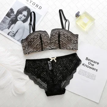 Creative Women Half Cup Bras Sexy Lace Push Up Bra Hollow Panties Underwear Set Female Floral Embroidery Bra Set
Creative Women Half Cup Bras Sexy Lace Push Up Bra Hollow Panties Underwear Set Female Floral Embroidery Bra Set