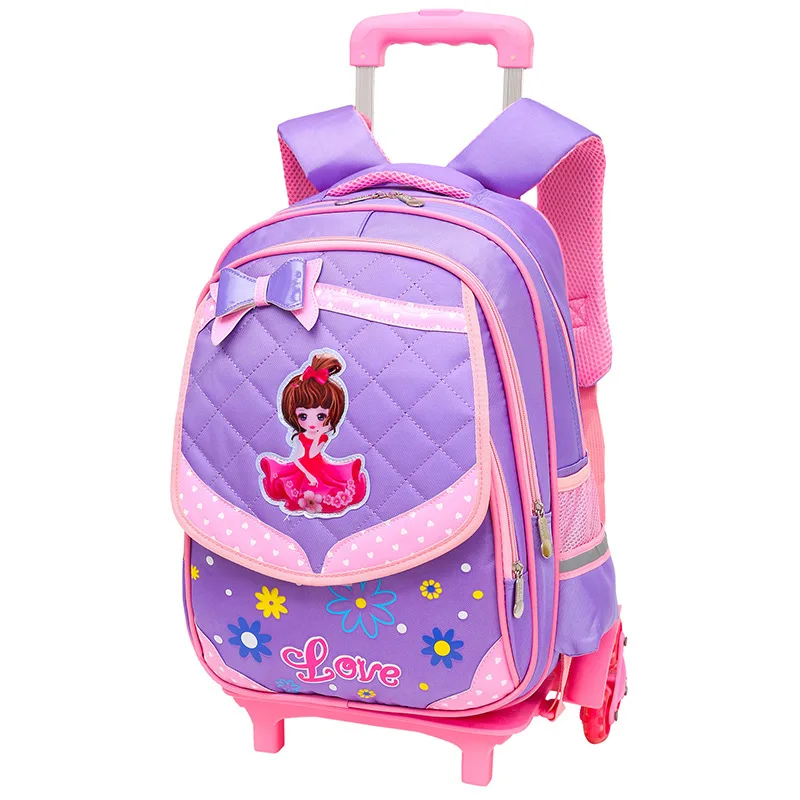 2019 водостойкая рюкзак для тележки девочек детская школьная сумка колеса