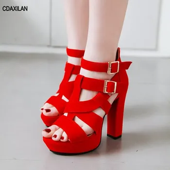 CDAXILAN new arrivals women sandals flock buckle-strap Super High Heels red Wedding Party Shoe sweet ladies zipper cross-tied
CDAXILAN new arrivals women sandals flock buckle-strap Super High Heels red Wedding Party Shoe sweet ladies zipper cross-tied