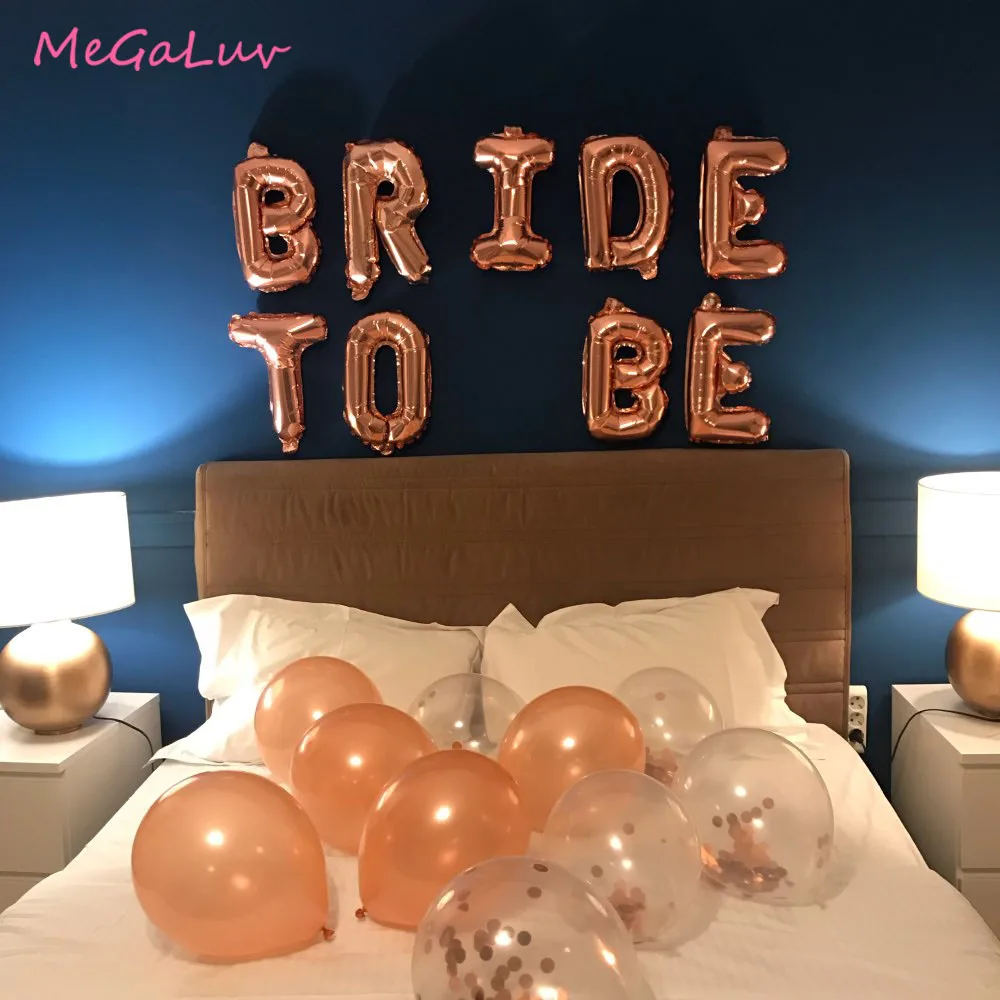 16inch Rose Gold BRIDE TO BE Foil Balloon Team Bride Party Latex Confetti Baloons Wedding Decor Bachelorette Party Supplies
16inch Rose Gold BRIDE TO BE Foil Balloon Team Bride Party Latex Confetti Baloons Wedding Decor Bachelorette Party Supplies