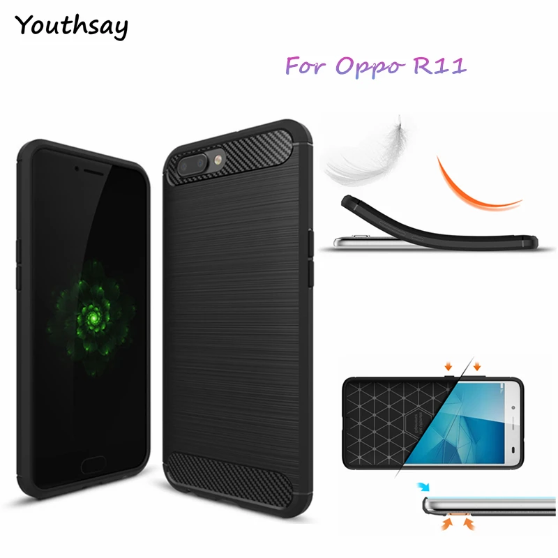 Youthsay For Fundas Oppo R11 Case Soft TPU Carbon Fiber Phone Cover Coque 5.5 inch | Мобильные телефоны и аксессуары