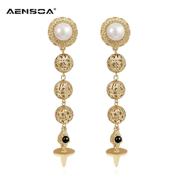 AENSOA Wild Simple 4 Beads Temperament Pendant Earrings Large Hollow Balls Tassel Long Earrings For Women Layered Beads Earrings
AENSOA Wild Simple 4 Beads Temperament Pendant Earrings Large Hollow Balls Tassel Long Earrings For Women Layered Beads Earrings
