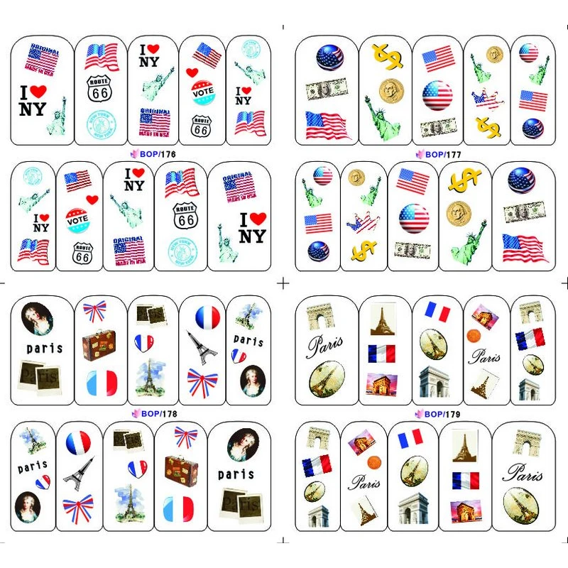 4 PACKS / LOT US FRANCE USA FREEDOM NEW YORK NATIONAL FLAG NAIL TATTOOS STICKER WATER DECAL NAIL ART BOP176-179
4 PACKS / LOT US FRANCE USA FREEDOM NEW YORK NATIONAL FLAG NAIL TATTOOS STICKER WATER DECAL NAIL ART BOP176-179