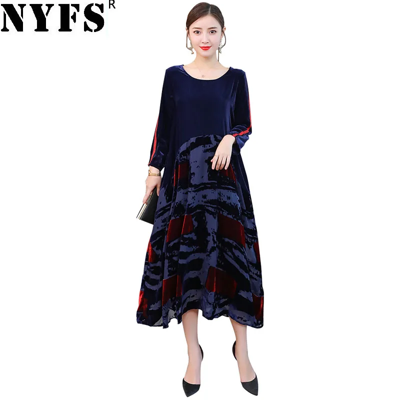 NYFS 2019 New Autumn Women Dress Loose Vintage Seven-quarter sleeve Printing long dress Vestidos Robe Elbise M-4XL Size
NYFS 2019 New Autumn Women Dress Loose Vintage Seven-quarter sleeve Printing long dress Vestidos Robe Elbise M-4XL Size