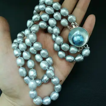 18" 2 Rows White Gray Rice Pearl Necklace-Mabe Clasp>Dongguan girl Store free shipping 
18" 2 Rows White Gray Rice Pearl Necklace-Mabe Clasp>Dongguan girl Store free shipping