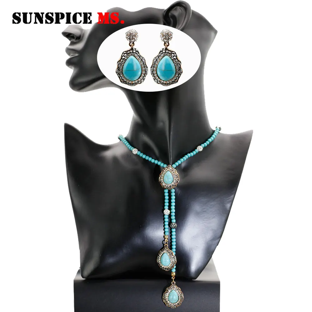 SUNSPICE MS Turkish Vintage Beads Stones Long Necklace Earrings Women Sweater Chain Antique Gold Color Boho Ethnic Jewelry Sets
SUNSPICE MS Turkish Vintage Beads Stones Long Necklace Earrings Women Sweater Chain Antique Gold Color Boho Ethnic Jewelry Sets