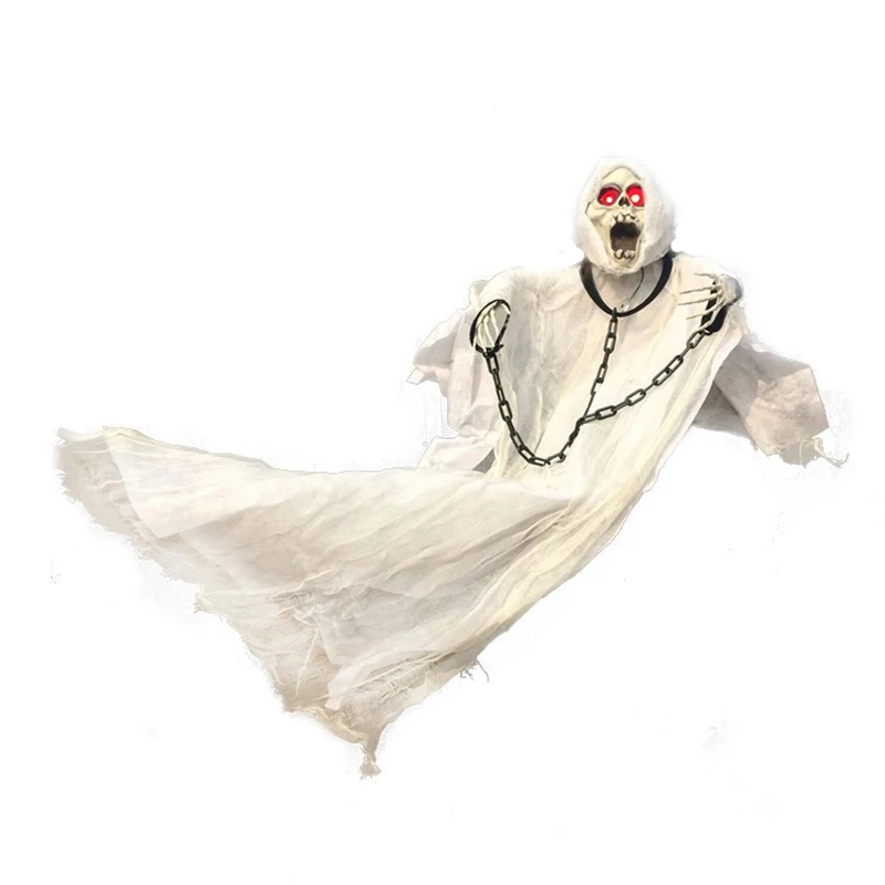 36inch 90cm Tall White Halloween Decoration Hanging Ghost with Chain Light up Eyes Sound and Sensor for Halloween Props
36inch 90cm Tall White Halloween Decoration Hanging Ghost with Chain Light up Eyes Sound and Sensor for Halloween Props