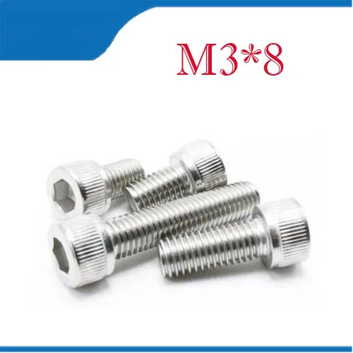 Free Shipping 100pcs/Lot Metric Thread DIN912 M3x8 mm M3*8 mm 304 Stainless Steel Hex Socket Head Cap Screw Bolts
Free Shipping 100pcs/Lot Metric Thread DIN912 M3x8 mm M3*8 mm 304 Stainless Steel Hex Socket Head Cap Screw Bolts