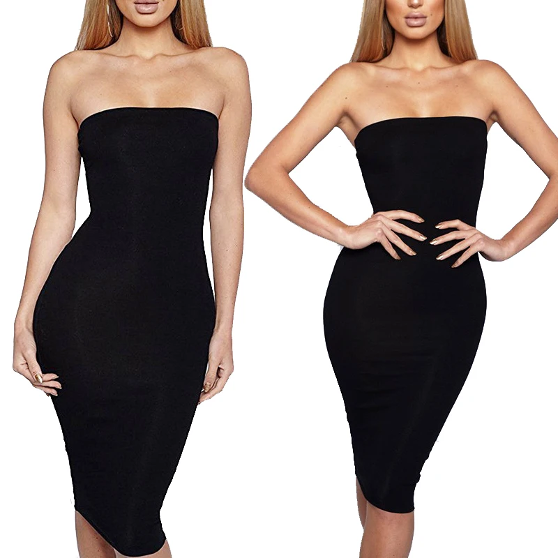 2pcs Women Sexy Sleeveless Solid Boob Tube Top Dress Evening Party Stretch Pencil Knee-Length Dresses
2pcs Women Sexy Sleeveless Solid Boob Tube Top Dress Evening Party Stretch Pencil Knee-Length Dresses