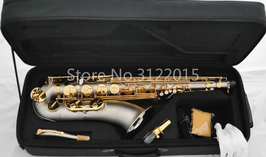 Unbranded Bb Tenor Saxophone Musical Instrument Satin Nickel Silver Body Gold Lacquer Key Sax with Case Can Customizable Logo
Unbranded Bb Tenor Saxophone Musical Instrument Satin Nickel Silver Body Gold Lacquer Key Sax with Case Can Customizable Logo