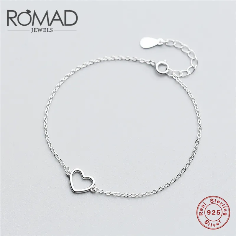 ROMAD 100% 925 Sterling Silver Hollow Heart Link Chain Bracelets & Bangles for Women Authentic Silver Jewelry Gift R4
ROMAD 100% 925 Sterling Silver Hollow Heart Link Chain Bracelets & Bangles for Women Authentic Silver Jewelry Gift R4