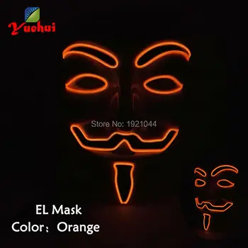 Orange EL Wire Glowing Mask with DC-3V Sound activated Controller Full Face Mask for Event Party Decoration Halloween Mask
Orange EL Wire Glowing Mask with DC-3V Sound activated Controller Full Face Mask for Event Party Decoration Halloween Mask