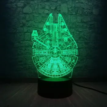 Fashion Cool Star War Millennium Falcon 3D LED Lamp 7 Color Changing Night Light RGB Bulb Luminaria Decoration Kids Gift Toys
Fashion Cool Star War Millennium Falcon 3D LED Lamp 7 Color Changing Night Light RGB Bulb Luminaria Decoration Kids Gift Toys