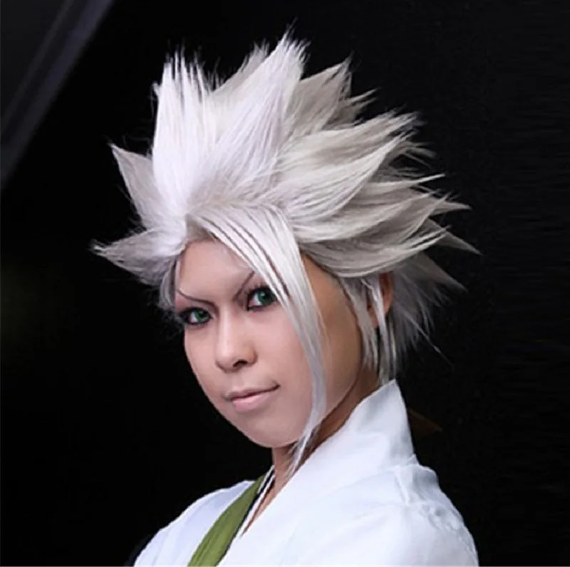 BLEACH Hitsugaya Toushirou Wig Short Silver White Layered Fluffy Heat Resistance Fiber Synthetic Hair Cosplay Wigs + Wig Cap
BLEACH Hitsugaya Toushirou Wig Short Silver White Layered Fluffy Heat Resistance Fiber Synthetic Hair Cosplay Wigs + Wig Cap