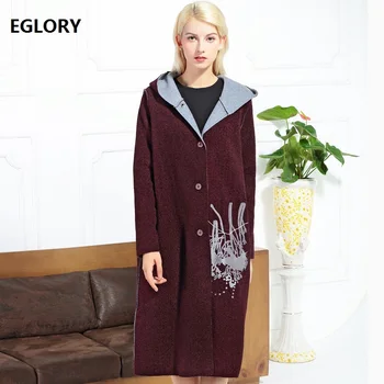 Hooded Coats 2018 Autumn Winter Long Coat Women Lurex Embroidery Wide-waisted Coat Plus Size Outerwear Casual Long Jackets Femme
Hooded Coats 2018 Autumn Winter Long Coat Women Lurex Embroidery Wide-waisted Coat Plus Size Outerwear Casual Long Jackets Femme