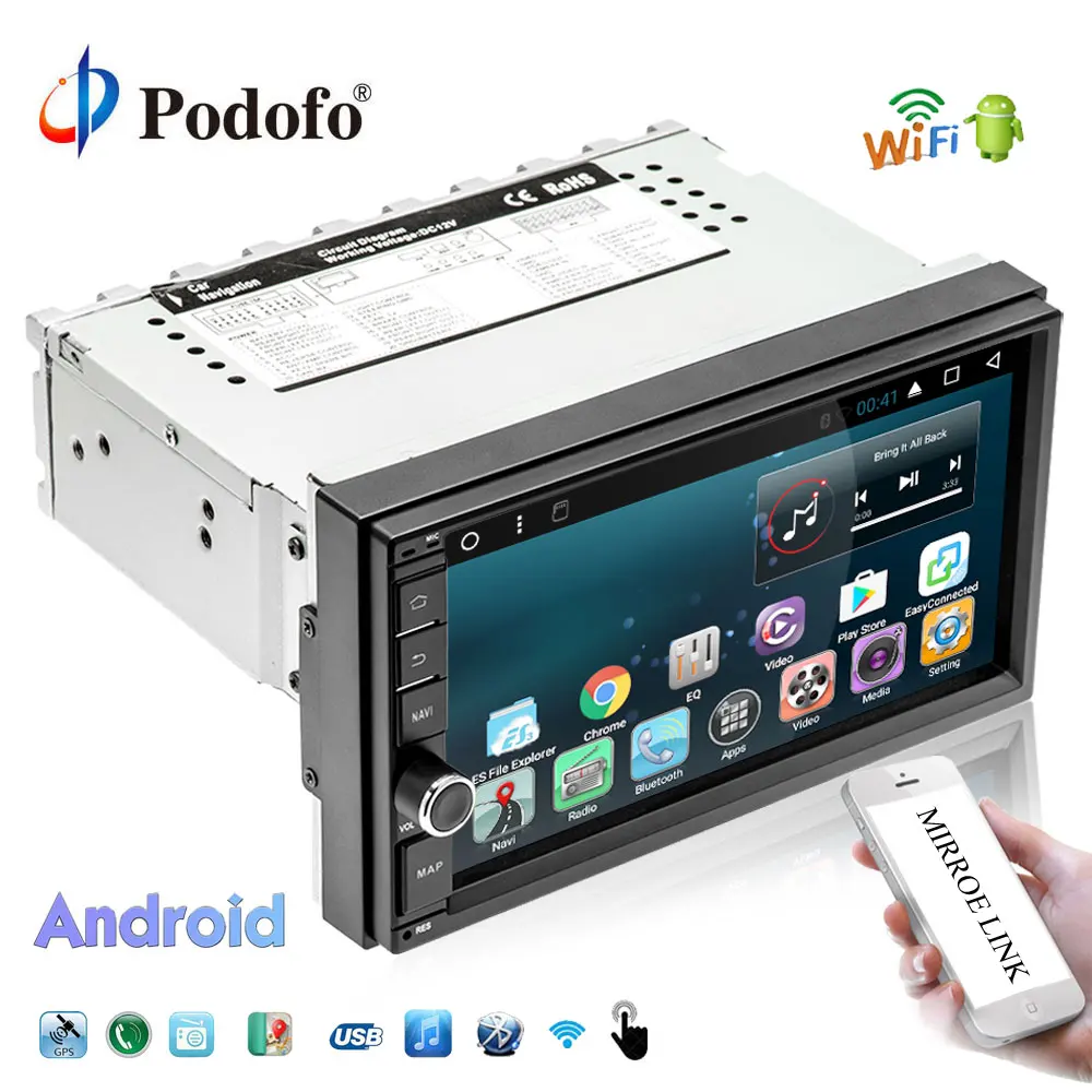 Podofo 7" Android Car Multimedia Player 1din GPS Navigation WIFI Touch Screen Car Radio DAB+OBD Bluetooth Mirror Link Autoradio
Podofo 7" Android Car Multimedia Player 1din GPS Navigation WIFI Touch Screen Car Radio DAB+OBD Bluetooth Mirror Link Autoradio