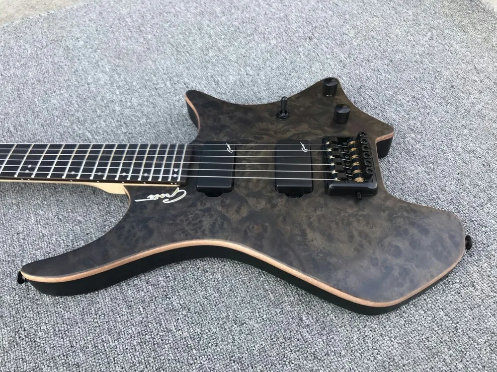 free shipping top quality Satin finish black Burl Headless Electric Guitars Custom shop Headless Guitarra
free shipping top quality Satin finish black Burl Headless Electric Guitars Custom shop Headless Guitarra