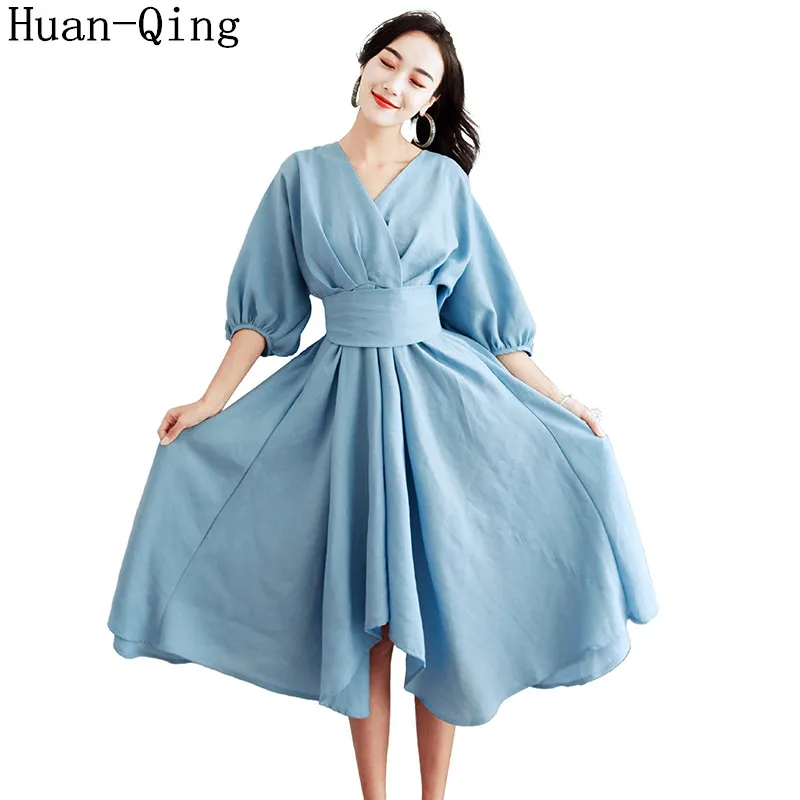 New Women Clothes 2019 Ladies Vintage Solid Tunic Asymmetrical Long Dress Summer Sexy V-Neck Office Elegant Party Dress Vestidos
New Women Clothes 2019 Ladies Vintage Solid Tunic Asymmetrical Long Dress Summer Sexy V-Neck Office Elegant Party Dress Vestidos
