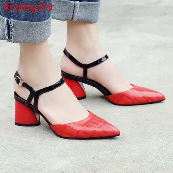 Krazing pot cow leather pointed toe thick heels buckle straps mixed color gladiator Korean movie star wedding luxury pumps L16
Krazing pot cow leather pointed toe thick heels buckle straps mixed color gladiator Korean movie star wedding luxury pumps L16
