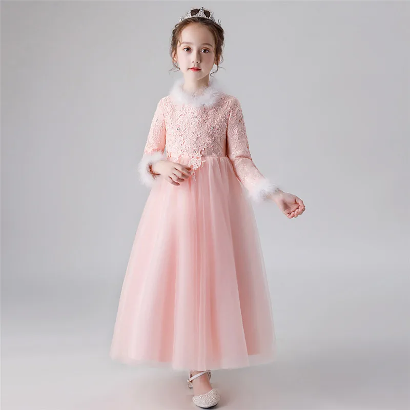 Children Girls Autumn Winter Warm Pink Color Lace Birthday Wedding Party Princess Dress 3~15Yrs Kids Piano Host Costume Dress
Children Girls Autumn Winter Warm Pink Color Lace Birthday Wedding Party Princess Dress 3~15Yrs Kids Piano Host Costume Dress