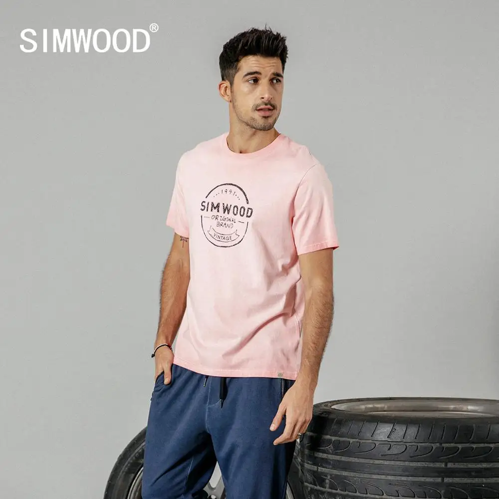 SIMWOOD 2019 summer new vintage 100% cotton t shirt men plus size letter print tshirt fashion top high quality t-shirt 190088
SIMWOOD 2019 summer new vintage 100% cotton t shirt men plus size letter print tshirt fashion top high quality t-shirt 190088