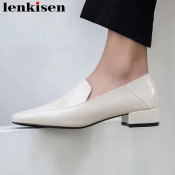 Lenkisen luxury natural leather slip on British style low chunky heels dating dress square toe solid campus size 34-40 pumps L03
Lenkisen luxury natural leather slip on British style low chunky heels dating dress square toe solid campus size 34-40 pumps L03