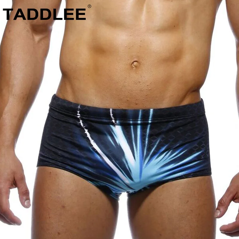 

Taddlee Brand Men's Swimwear Swimsuits Sexy Swim Boxer Briefs Bikini Gay Penis Pouch 2019 New 3D Print Board Shorts Surf Trunks