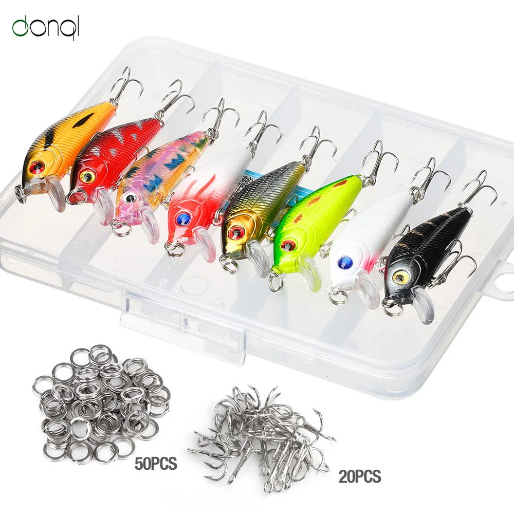 DONQL 8Pcs Minnow Crank Fishing Lure Mixed color Lifelike Plastic Artificial Hard Bait Topwater Wobblers Crankbait Fishing Lure
DONQL 8Pcs Minnow Crank Fishing Lure Mixed color Lifelike Plastic Artificial Hard Bait Topwater Wobblers Crankbait Fishing Lure