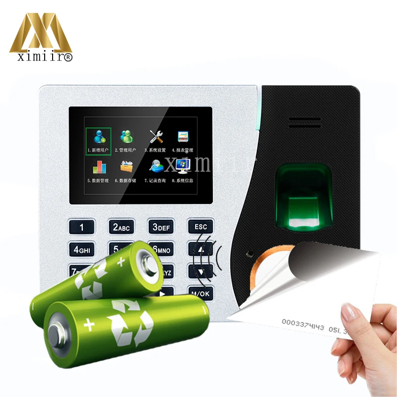 Linux system biometric fingerprint time attendance recorder with 125Khz card reader with built-in battery
Linux system biometric fingerprint time attendance recorder with 125Khz card reader with built-in battery