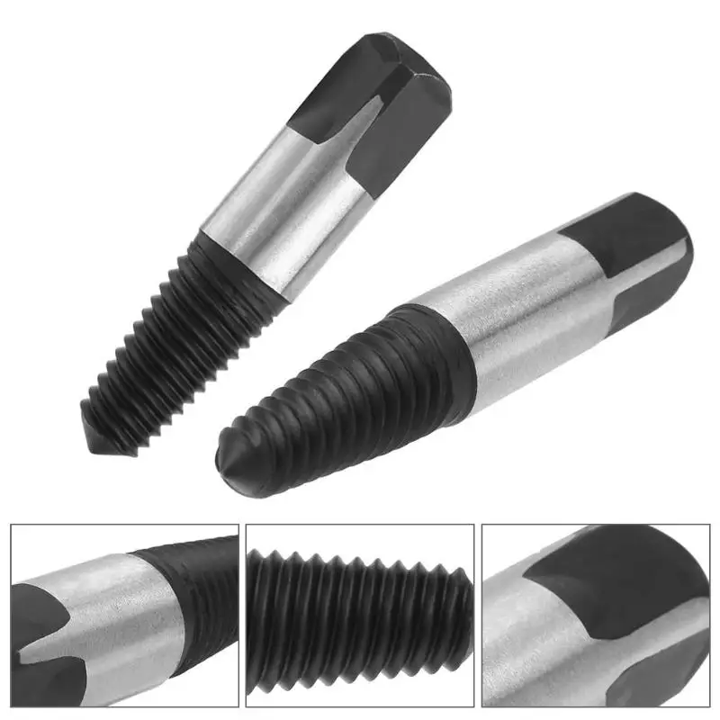 Extractor de Tornillos Da/ñados Velocidad de Salida 6PCS Extractores de Tornillos de Perforaci/ón del Taladro Bits Puestos Retirada de Tornillos Rotos o Da/ñados Eliminaci/ón Acero HSS 4341 Dureza 63 HRC