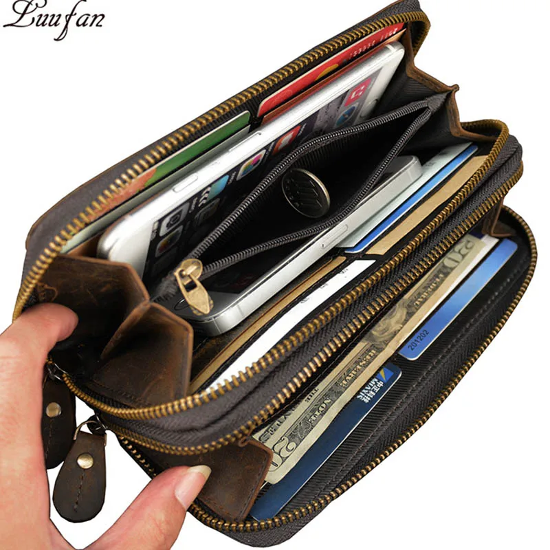 Men Double zipper crazy horse leather long wallet 24 card holder Big Zip around genuine leather clutch purse phone coin pocket
Men Double zipper crazy horse leather long wallet 24 card holder Big Zip around genuine leather clutch purse phone coin pocket
