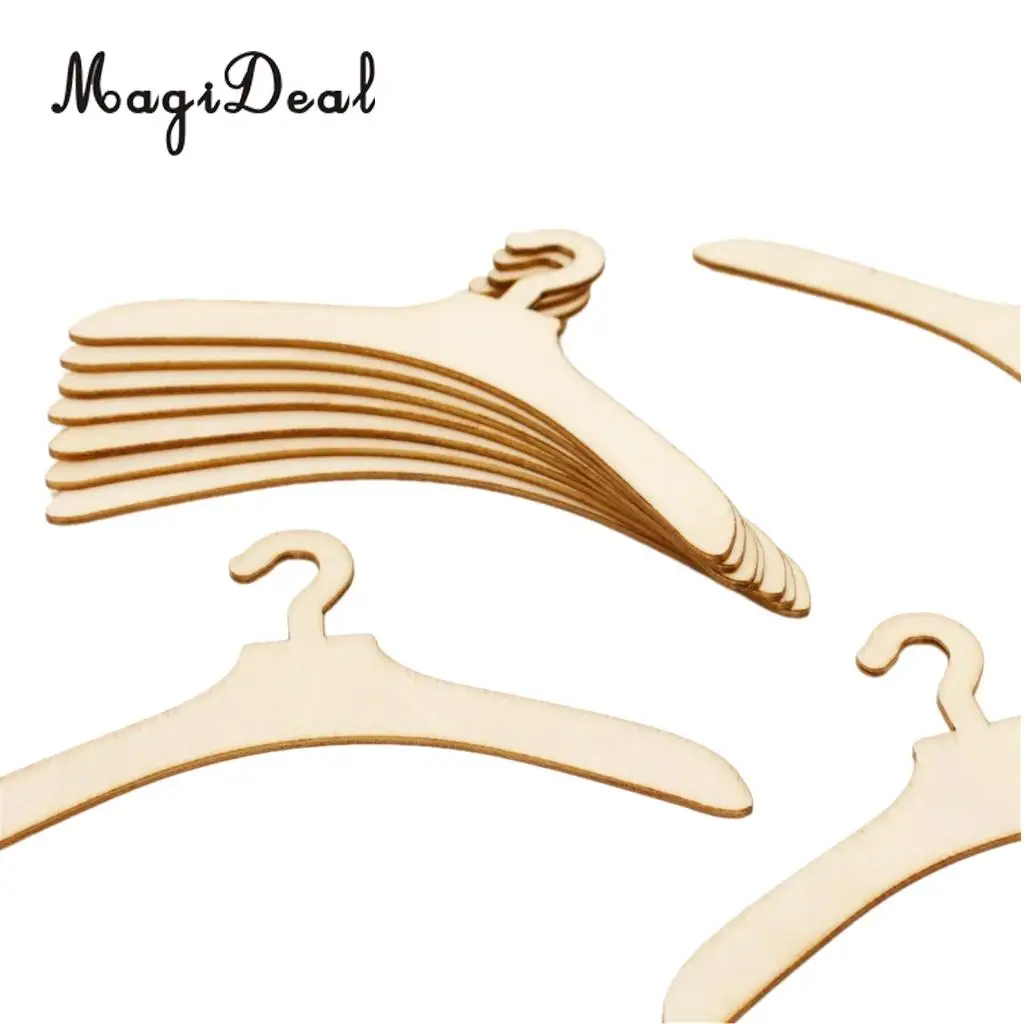 10Pcs/Set Mini Size Hangers for Baby Girl 5 Inch Doll Hangers Furniture Accs DIY Assembled Craft Dollhouse Decor 17.5 cm