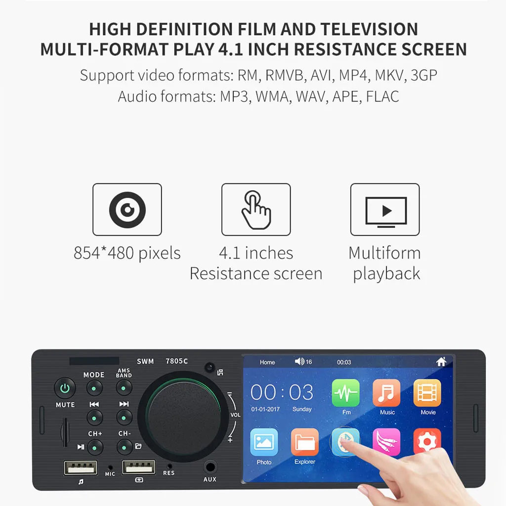 MP5 Auto Media Player Double Dins USB Bluetooth Audio Car Radio Multimidia MP5 12V FM HD 7" Touch Screen Stereo Radio CB
MP5 Auto Media Player Double Dins USB Bluetooth Audio Car Radio Multimidia MP5 12V FM HD 7" Touch Screen Stereo Radio CB