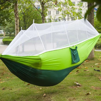 Outdoor Camping Hammock with Mosquito Net 1-2 Person Portable High Strength Parachute Fabric Hanging Bed Hunting Sleeping Swing
Outdoor Camping Hammock with Mosquito Net 1-2 Person Portable High Strength Parachute Fabric Hanging Bed Hunting Sleeping Swing