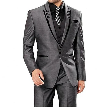 Custom Made Dark Grey Wedding Suit for Men Groom Tuxedos Jacket+Pants+Vest Formal Groom Suit Wedding Tuxedo
Custom Made Dark Grey Wedding Suit for Men Groom Tuxedos Jacket+Pants+Vest Formal Groom Suit Wedding Tuxedo