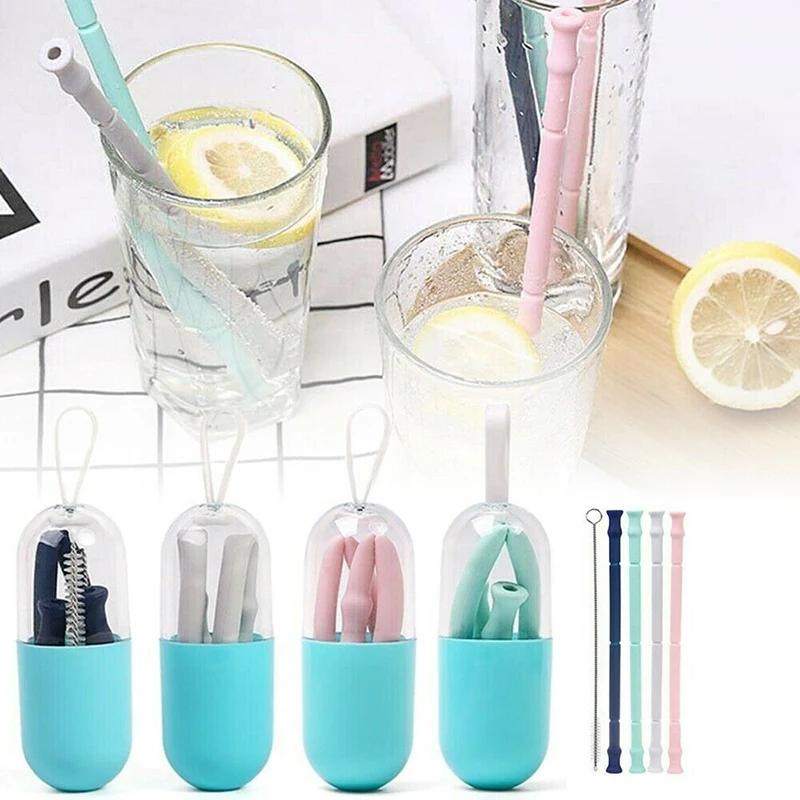 2019 Collapsible Silicone Straw Reusable Folding Drinking Straw With Carrying Case Cleaning Brush For Travel Home Office Drinks
2019 Collapsible Silicone Straw Reusable Folding Drinking Straw With Carrying Case Cleaning Brush For Travel Home Office Drinks