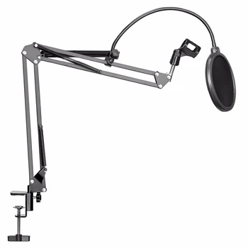 Microphone Suspension Arm Stand Clip Holder and Table Mounting Clamp Filter Windscreen Mask Shield Clip Kit Set
Microphone Suspension Arm Stand Clip Holder and Table Mounting Clamp Filter Windscreen Mask Shield Clip Kit Set