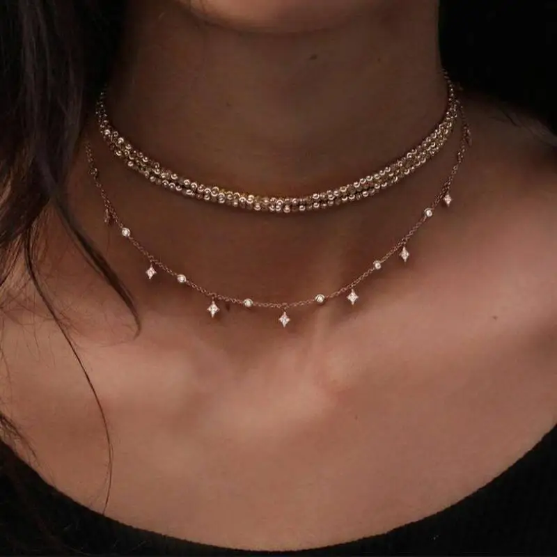 MissCyCy Boho Gold Color Beads Chain Choker Necklace for Women Fashion Rhinestone Star Pendant Necklace Jewelry
MissCyCy Boho Gold Color Beads Chain Choker Necklace for Women Fashion Rhinestone Star Pendant Necklace Jewelry