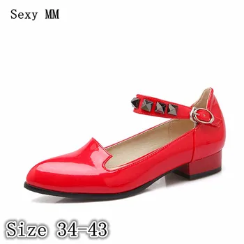 High Quality Women Low Med heel Mary Janes Shoes Ankle Strap Pumps Woman Office Shoes Low Heels Plus Size 34-40.41.42.43
High Quality Women Low Med heel Mary Janes Shoes Ankle Strap Pumps Woman Office Shoes Low Heels Plus Size 34-40.41.42.43