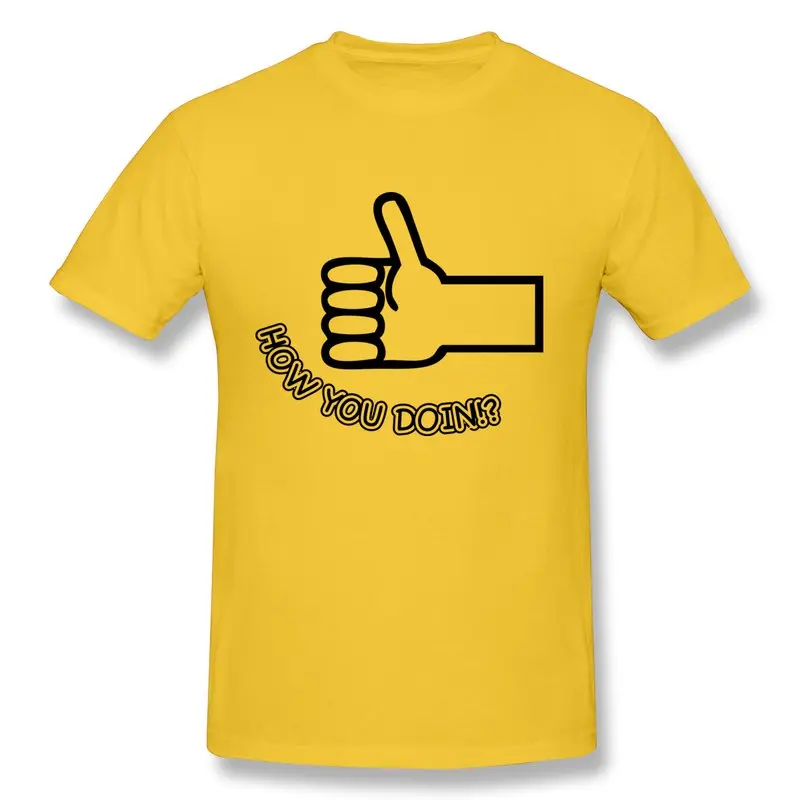 T Shirt Mens Casual How you doin? Thumbs up your okay greeting Customize 2014 Original | Мужская одежда