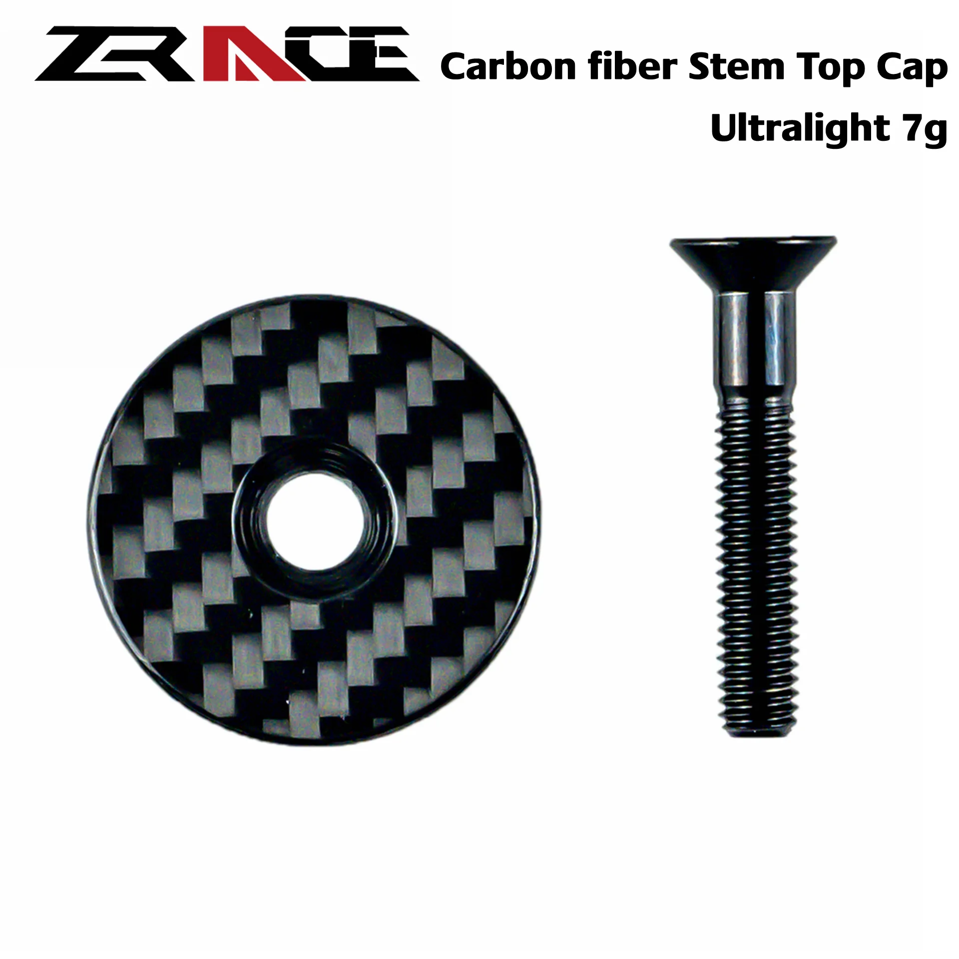 ZRACE Ultra Light Carbon Fiber Bicycle Stem Top Cap with Screw Headset Cover,Titanium alloy screw
ZRACE Ultra Light Carbon Fiber Bicycle Stem Top Cap with Screw Headset Cover,Titanium alloy screw