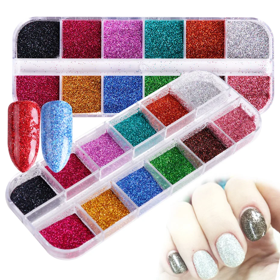 Laser 12 Color/case Holographic Nail Glitter Shimmer DIY Dust Silver Black Nail Art Chrome Pigment Nail Sequins Decor Tips TRL
Laser 12 Color/case Holographic Nail Glitter Shimmer DIY Dust Silver Black Nail Art Chrome Pigment Nail Sequins Decor Tips TRL