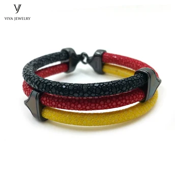 Mix Bracelet Red+Black+Yellow Stingray Leather Bracelet 925 Sterling Jewelry 925 silver bracelet Men's Bracelet For Watch
Mix Bracelet Red+Black+Yellow Stingray Leather Bracelet 925 Sterling Jewelry 925 silver bracelet Men's Bracelet For Watch