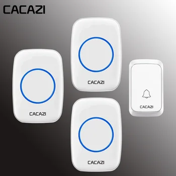 CACAZI Home Waterproof Wireless Doorbell 300M Remote Control LED Light Battery Button Cordless Calling Bell EU Plug 58 Chime
CACAZI Home Waterproof Wireless Doorbell 300M Remote Control LED Light Battery Button Cordless Calling Bell EU Plug 58 Chime