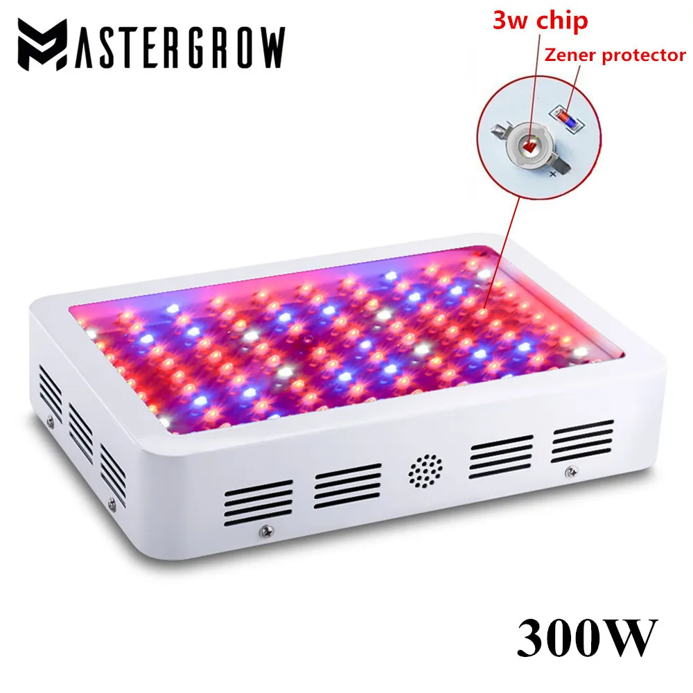 

MasterGrow 300W Full Spectrum LED Grow Light Panel Red/Blue/White/UV/IR 10Bands For Flower Plants Vegetative and Indoor Plants