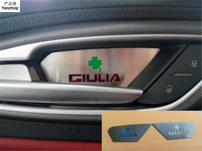 Accessories For Alfa Romeo Giulia 2017 2018 Stainless steel 4pcs/lot Interior Door Bowl Cover Trim car stickers Car-styling 
Accessories For Alfa Romeo Giulia 2017 2018 Stainless steel 4pcs/lot Interior Door Bowl Cover Trim car stickers Car-styling