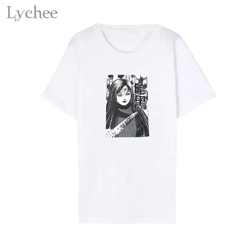 Lychee Harajuku Anime Dark Girl Print Women T Shirt Casual Cartoon O-Neck Short Sleeve Simple White T Shirt Tee Top Female
Lychee Harajuku Anime Dark Girl Print Women T Shirt Casual Cartoon O-Neck Short Sleeve Simple White T Shirt Tee Top Female