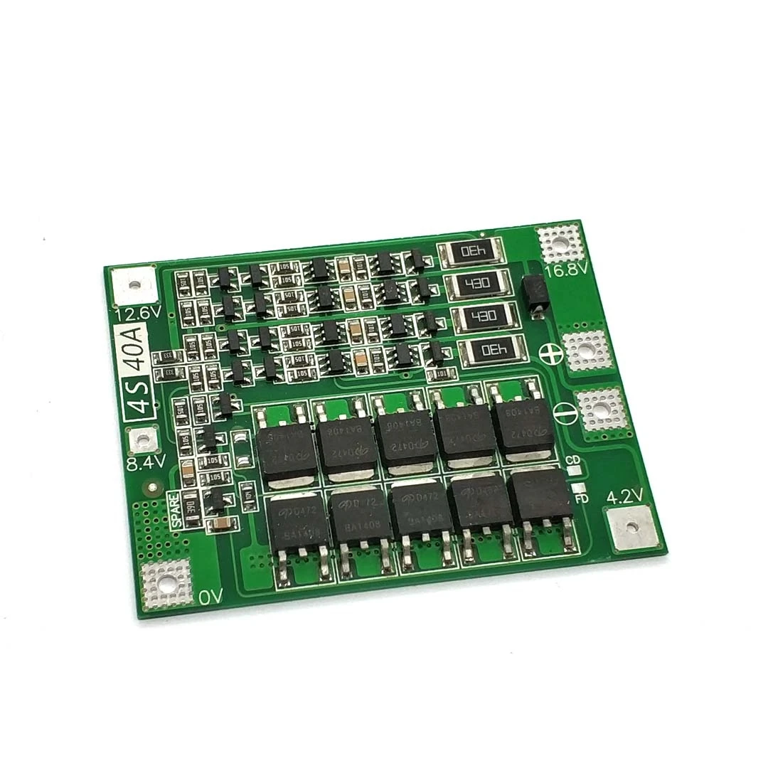 4S 40A Li-ion Lithium Battery 18650 Charger PCB BMS Protection Board with Balance For Drill Motor 14.8V 16.8V (Balanced Version)
4S 40A Li-ion Lithium Battery 18650 Charger PCB BMS Protection Board with Balance For Drill Motor 14.8V 16.8V (Balanced Version)
