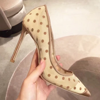 Polka Dot Mesh High Heels Scarpin Shoes Woman Pumps Pointy Talon Femme Zapatos De Mujer Stilettos Sapato De Noiva Wedding Shoes
Polka Dot Mesh High Heels Scarpin Shoes Woman Pumps Pointy Talon Femme Zapatos De Mujer Stilettos Sapato De Noiva Wedding Shoes